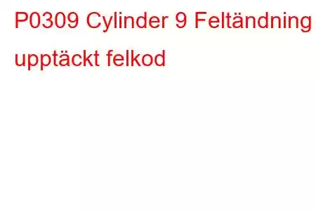 P0309 Cylinder 9 Feltändning upptäckt felkod