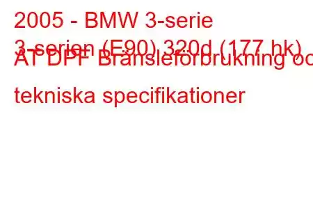 2005 - BMW 3-serie
3-serien (E90) 320d (177 hk) AT DPF Bränsleförbrukning och tekniska specifikationer