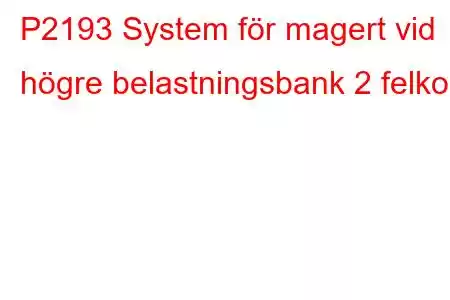 P2193 System för magert vid högre belastningsbank 2 felkod