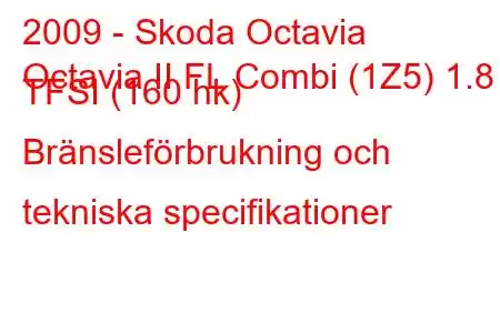 2009 - Skoda Octavia
Octavia II FL Combi (1Z5) 1.8 TFSI (160 hk) Bränsleförbrukning och tekniska specifikationer