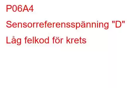 P06A4 Sensorreferensspänning 