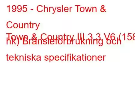 1995 - Chrysler Town & Country
Town & Country III 3.3 V6 (158 hk) Bränsleförbrukning och tekniska specifikationer