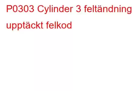 P0303 Cylinder 3 feltändning upptäckt felkod