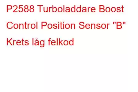 P2588 Turboladdare Boost Control Position Sensor 