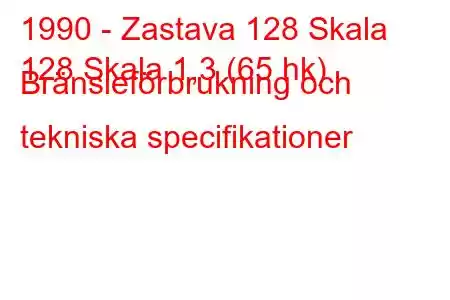 1990 - Zastava 128 Skala
128 Skala 1,3 (65 hk) Bränsleförbrukning och tekniska specifikationer