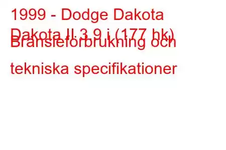 1999 - Dodge Dakota
Dakota II 3.9 i (177 hk) Bränsleförbrukning och tekniska specifikationer