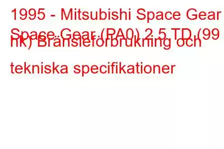 1995 - Mitsubishi Space Gear
Space Gear (PA0) 2,5 TD (99 hk) Bränsleförbrukning och tekniska specifikationer