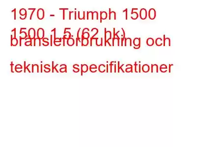 1970 - Triumph 1500
1500 1,5 (62 hk) bränsleförbrukning och tekniska specifikationer