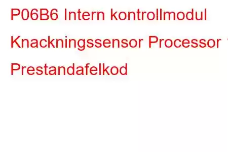 P06B6 Intern kontrollmodul Knackningssensor Processor 1 Prestandafelkod