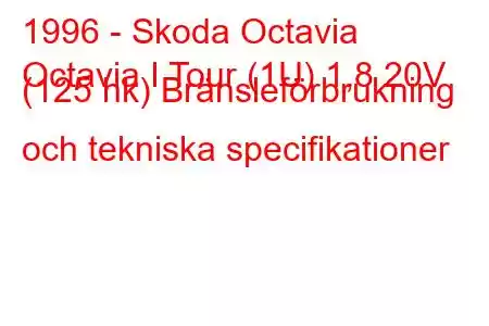 1996 - Skoda Octavia
Octavia I Tour (1U) 1,8 20V (125 hk) Bränsleförbrukning och tekniska specifikationer