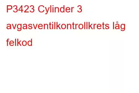 P3423 Cylinder 3 avgasventilkontrollkrets låg felkod