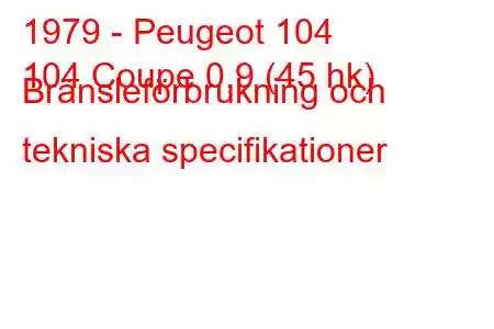 1979 - Peugeot 104
104 Coupe 0,9 (45 hk) Bränsleförbrukning och tekniska specifikationer