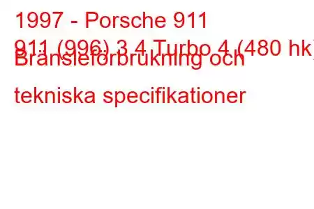 1997 - Porsche 911
911 (996) 3.4 Turbo 4 (480 hk) Bränsleförbrukning och tekniska specifikationer