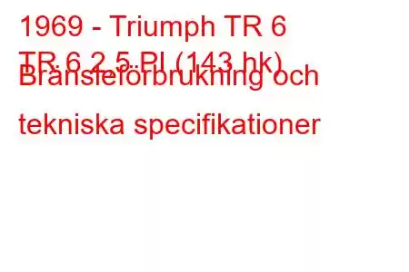 1969 - Triumph TR 6
TR 6 2,5 PI (143 hk) Bränsleförbrukning och tekniska specifikationer