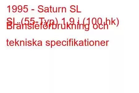 1995 - Saturn SL
SL (55-Typ) 1,9 i (100 hk) Bränsleförbrukning och tekniska specifikationer