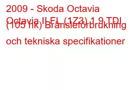 2009 - Skoda Octavia
Octavia II FL (1Z3) 1.9 TDI (105 hk) Bränsleförbrukning och tekniska specifikationer