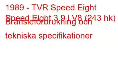 1989 - TVR Speed ​​​​Eight
Speed ​​​​Eight 3.9 i V8 (243 hk) Bränsleförbrukning och tekniska specifikationer