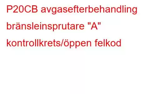 P20CB avgasefterbehandling bränsleinsprutare 