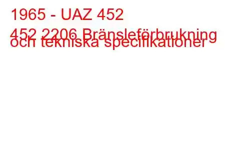 1965 - UAZ 452
452 2206 Bränsleförbrukning och tekniska specifikationer