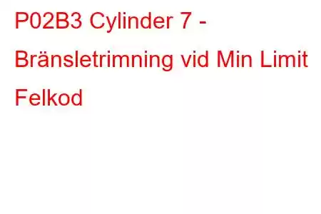 P02B3 Cylinder 7 - Bränsletrimning vid Min Limit Felkod