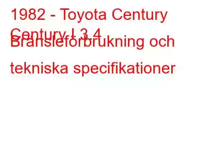 1982 - Toyota Century
Century I 3.4 Bränsleförbrukning och tekniska specifikationer