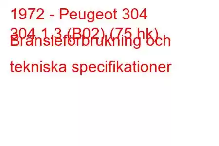 1972 - Peugeot 304
304 1.3 (B02) (75 hk) Bränsleförbrukning och tekniska specifikationer