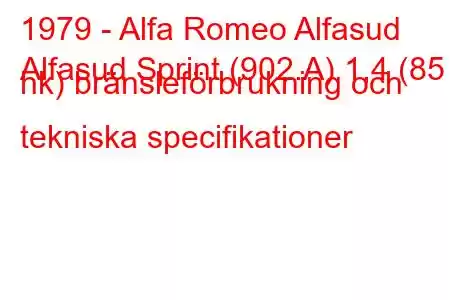 1979 - Alfa Romeo Alfasud
Alfasud Sprint (902.A) 1,4 (85 hk) bränsleförbrukning och tekniska specifikationer