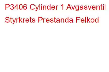 P3406 Cylinder 1 Avgasventil Styrkrets Prestanda Felkod