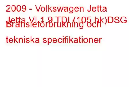 2009 - Volkswagen Jetta
Jetta VI 1.9 TDI (105 hk)DSG Bränsleförbrukning och tekniska specifikationer