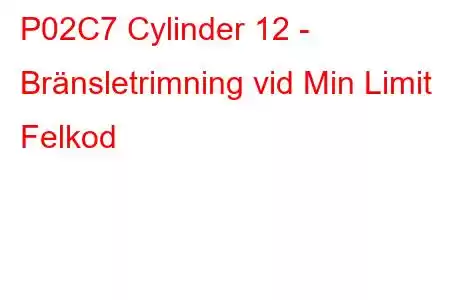 P02C7 Cylinder 12 - Bränsletrimning vid Min Limit Felkod