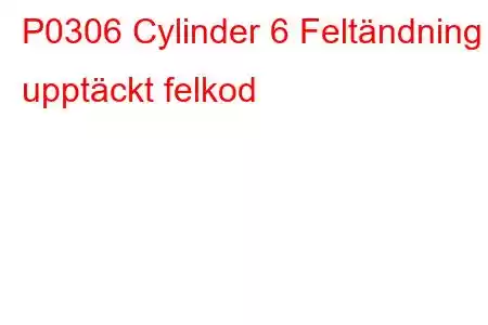 P0306 Cylinder 6 Feltändning upptäckt felkod