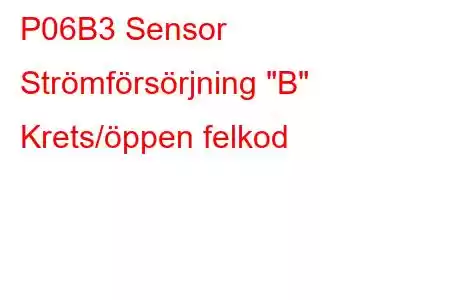 P06B3 Sensor Strömförsörjning 