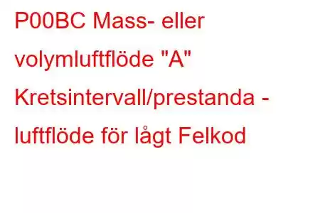 P00BC Mass- eller volymluftflöde 