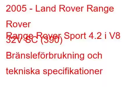 2005 - Land Rover Range Rover
Range Rover Sport 4.2 i V8 32V SC (390) Bränsleförbrukning och tekniska specifikationer