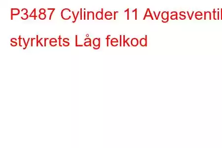 P3487 Cylinder 11 Avgasventils styrkrets Låg felkod