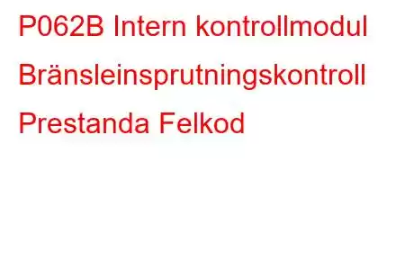 P062B Intern kontrollmodul Bränsleinsprutningskontroll Prestanda Felkod