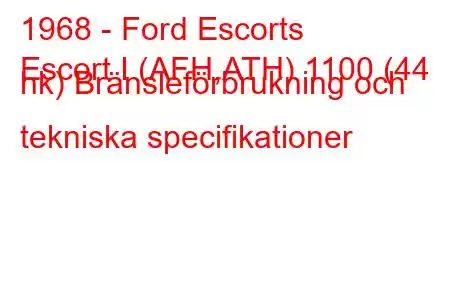 1968 - Ford Escorts
Escort I (AFH,ATH) 1100 (44 hk) Bränsleförbrukning och tekniska specifikationer