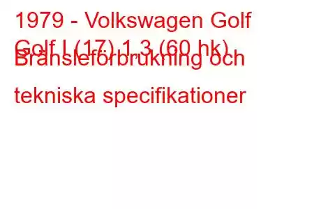 1979 - Volkswagen Golf
Golf I (17) 1,3 (60 hk) Bränsleförbrukning och tekniska specifikationer