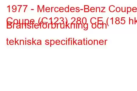 1977 - Mercedes-Benz Coupe
Coupe (C123) 280 CE (185 hk) Bränsleförbrukning och tekniska specifikationer