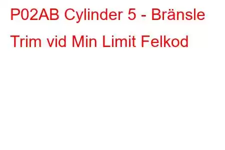 P02AB Cylinder 5 - Bränsle Trim vid Min Limit Felkod