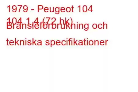 1979 - Peugeot 104
104 1,4 (72 hk) Bränsleförbrukning och tekniska specifikationer