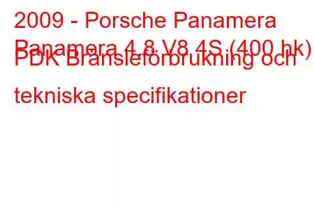 2009 - Porsche Panamera
Panamera 4.8 V8 4S (400 hk) PDK Bränsleförbrukning och tekniska specifikationer