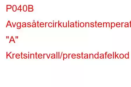 P040B Avgasåtercirkulationstemperatursensor 