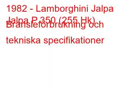 1982 - Lamborghini Jalpa
Jalpa P 350 (255 Hk) Bränsleförbrukning och tekniska specifikationer