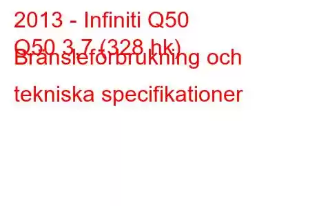 2013 - Infiniti Q50
Q50 3,7 (328 hk) Bränsleförbrukning och tekniska specifikationer