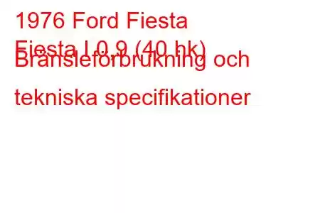 1976 Ford Fiesta
Fiesta I 0,9 (40 hk) Bränsleförbrukning och tekniska specifikationer