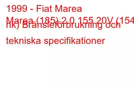 1999 - Fiat Marea
Marea (185) 2.0 155 20V (154 hk) Bränsleförbrukning och tekniska specifikationer