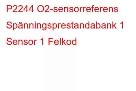 P2244 O2-sensorreferens Spänningsprestandabank 1 Sensor 1 Felkod