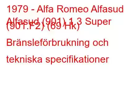 1979 - Alfa Romeo Alfasud
Alfasud (901) 1.3 Super (901.F2) (69 Hk) Bränsleförbrukning och tekniska specifikationer