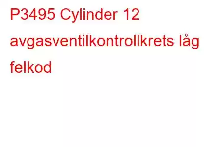 P3495 Cylinder 12 avgasventilkontrollkrets låg felkod